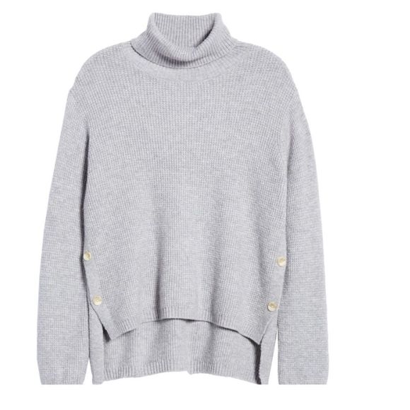 NWT 1. State Side Button Waffle Weave Turtleneck - Picture 4 of 14